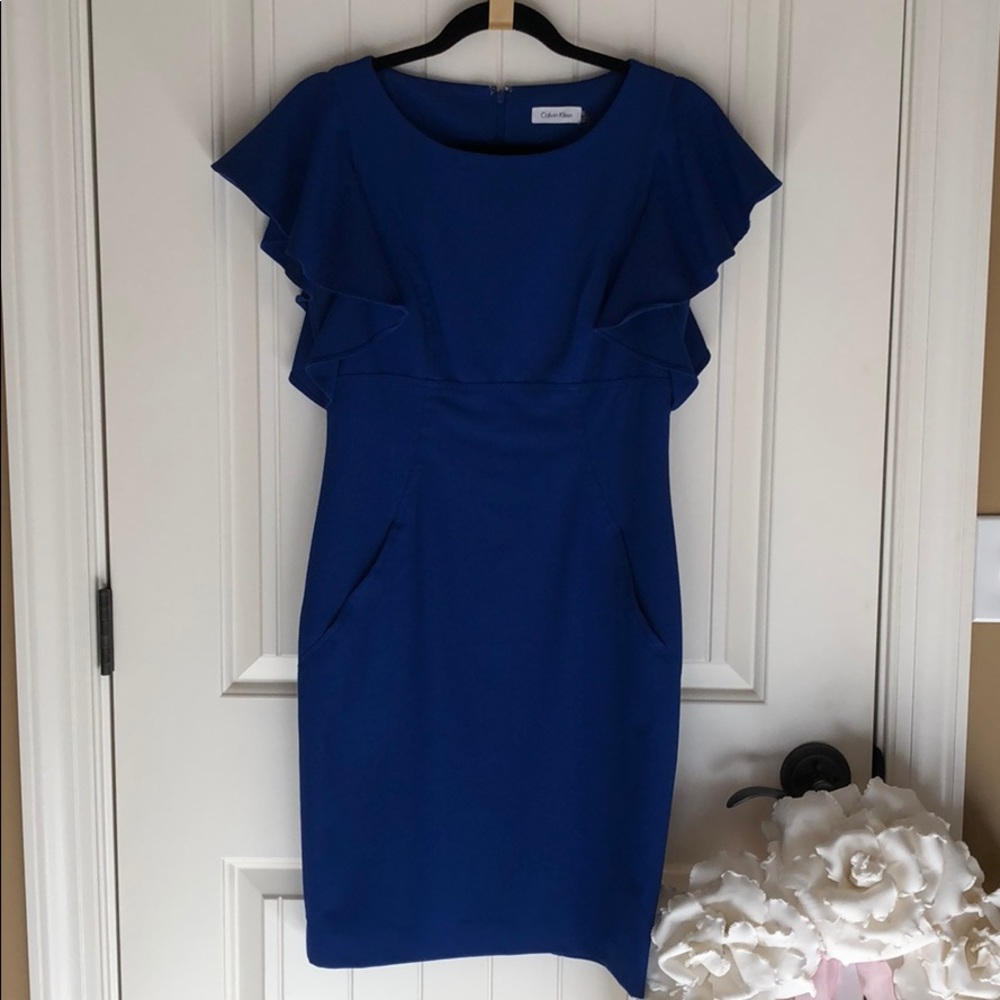 Calvin Klein blue career dress